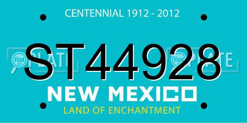 ST44928 New Mexico License Plate