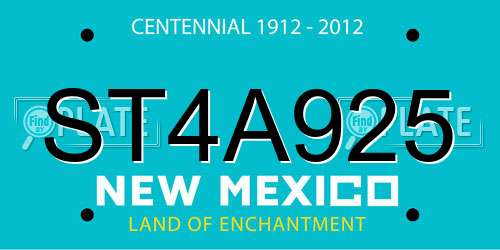 ST4A925 New Mexico License Plate