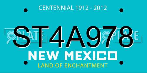 ST4A978 New Mexico License Plate