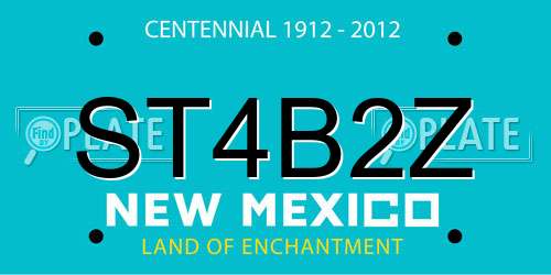 ST4B2Z New Mexico License Plate