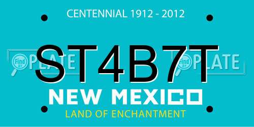ST4B7T New Mexico License Plate