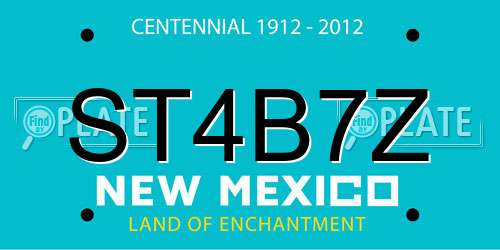 ST4B7Z New Mexico License Plate