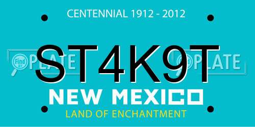 ST4K9T New Mexico License Plate
