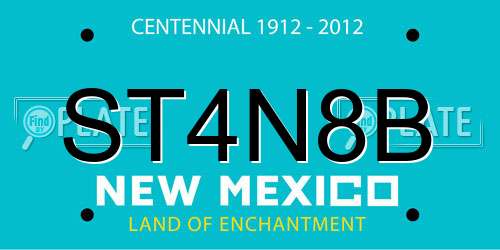 ST4N8B New Mexico License Plate