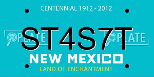 ST4S7T New Mexico License Plate