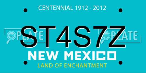 ST4S7Z New Mexico License Plate