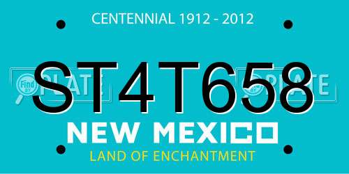 ST4T658 New Mexico License Plate