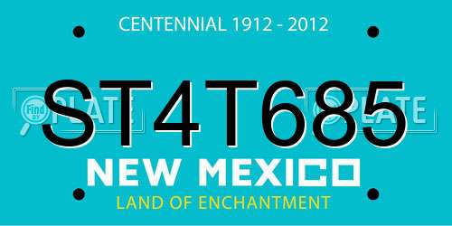 ST4T685 New Mexico License Plate