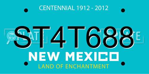 ST4T688 New Mexico License Plate