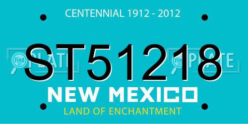ST51218 New Mexico License Plate