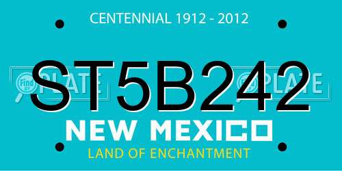 ST5B242 New Mexico License Plate