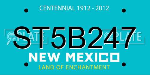 ST5B247 New Mexico License Plate