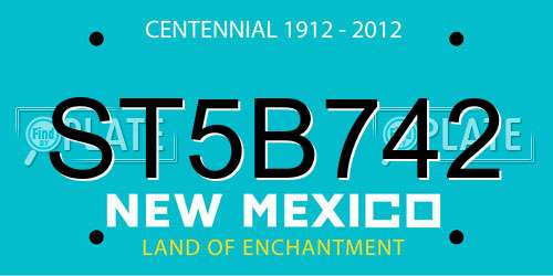 ST5B742 New Mexico License Plate