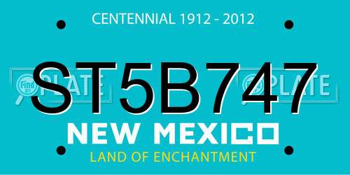 ST5B747 New Mexico License Plate