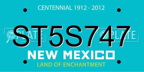 ST5S747 New Mexico License Plate