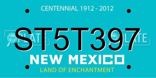 ST5T397 New Mexico License Plate