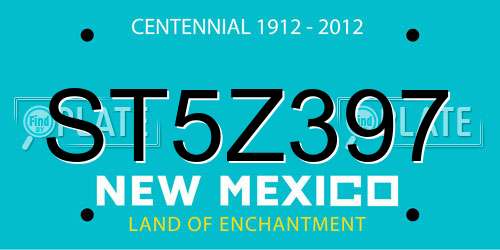 ST5Z397 New Mexico License Plate