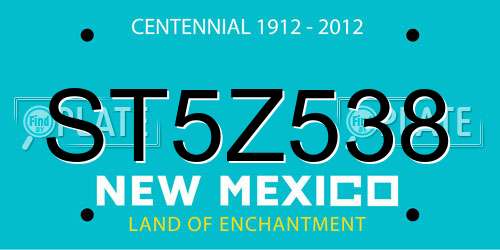 ST5Z538 New Mexico License Plate