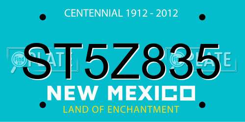 ST5Z835 New Mexico License Plate