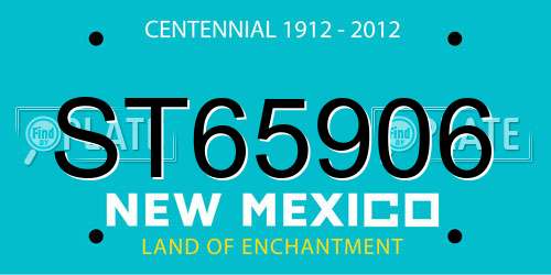 ST65906 New Mexico License Plate