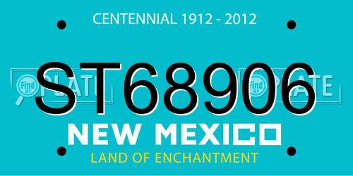 ST68906 New Mexico License Plate