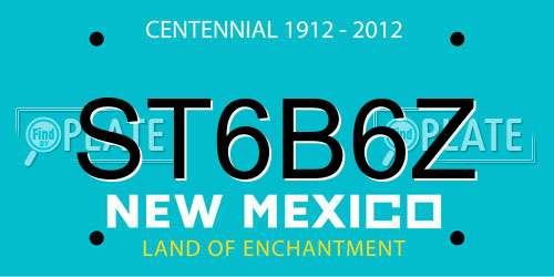 ST6B6Z New Mexico License Plate