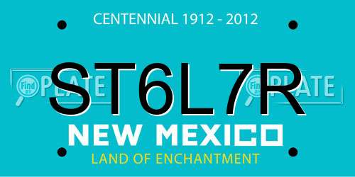 ST6L7R New Mexico License Plate