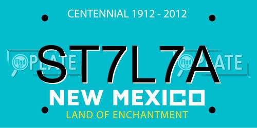 ST7L7A New Mexico License Plate