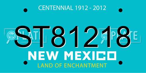 ST81218 New Mexico License Plate