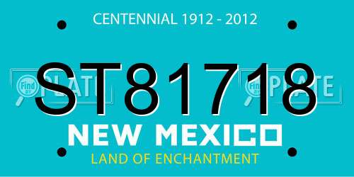 ST81718 New Mexico License Plate