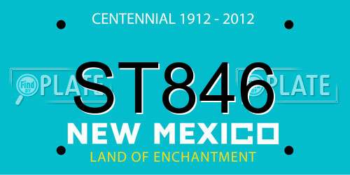 ST846 New Mexico License Plate