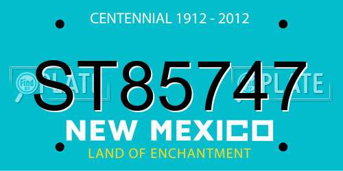 ST85747 New Mexico License Plate