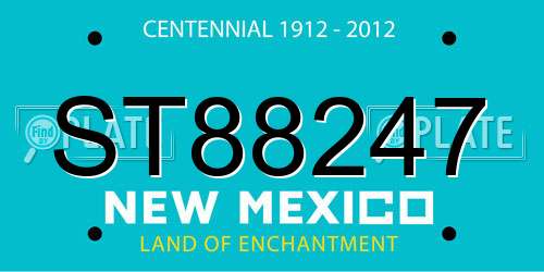 ST88247 New Mexico License Plate