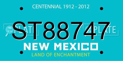 ST88747 New Mexico License Plate
