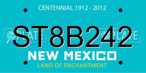 ST8B242 New Mexico License Plate