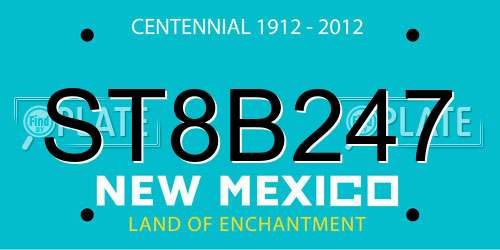 ST8B247 New Mexico License Plate