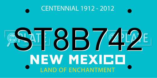 ST8B742 New Mexico License Plate