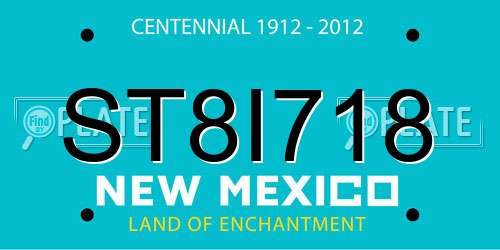 ST8I718 New Mexico License Plate