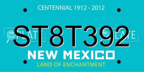 ST8T392 New Mexico License Plate