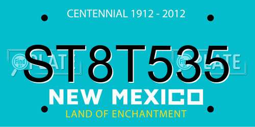 ST8T535 New Mexico License Plate