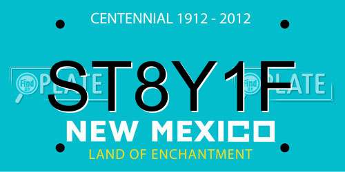 ST8Y1F New Mexico License Plate
