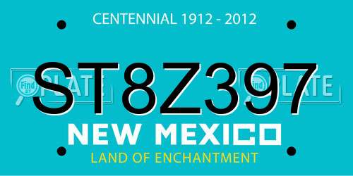 ST8Z397 New Mexico License Plate