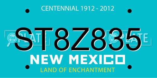 ST8Z835 New Mexico License Plate