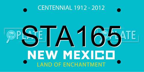 STA165 New Mexico License Plate