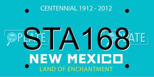 STA168 New Mexico License Plate