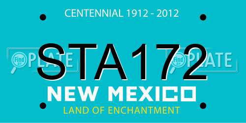 STA172 New Mexico License Plate