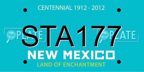 STA177 New Mexico License Plate