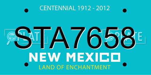 STA7658 New Mexico License Plate