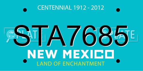 STA7685 New Mexico License Plate