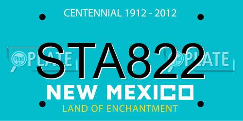 STA822 New Mexico License Plate